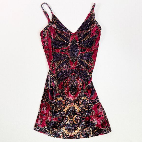 Intimately By Free People Dresses & Skirts - Free People Intimately | Velvet Boho Jewel Tone Mini Slip Dress | Sz M